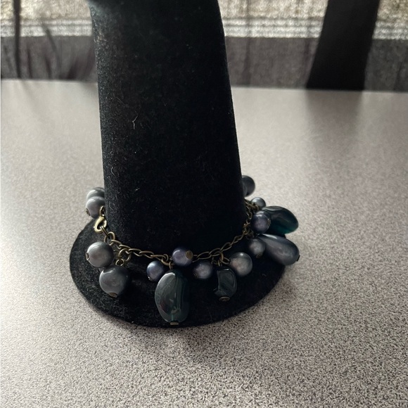 Blue Beaded Dangle Bracelet - Picture 2 of 7